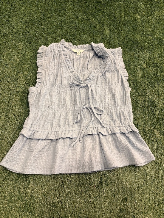 Time and Tru Tops - Time and Tru Light Blue Ruffle Tie-Front Camisole